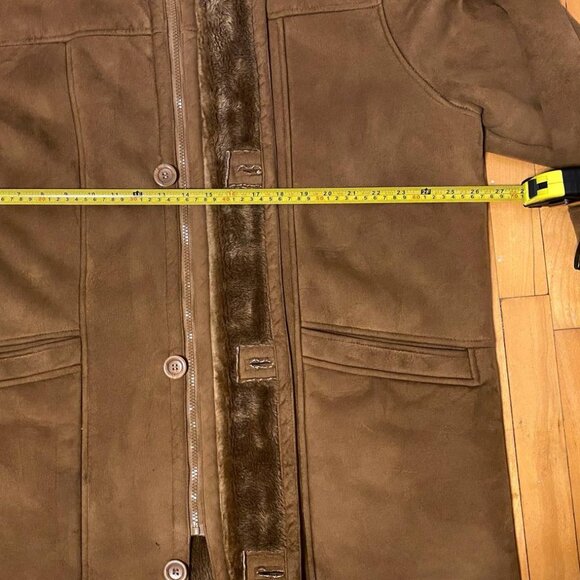 Utex Shearling Jacket faux fur Mens XL Brown Warmer - Picture 15 of 15